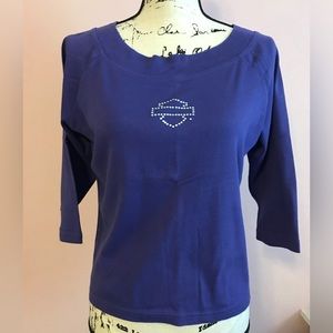 VGUC space Harley Davidson three-quarter sleeves XL women’s top